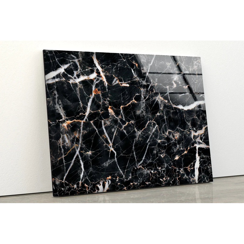 B&W Gold Lines Abstract UV Direct Aluminum Print Australian Made Quality