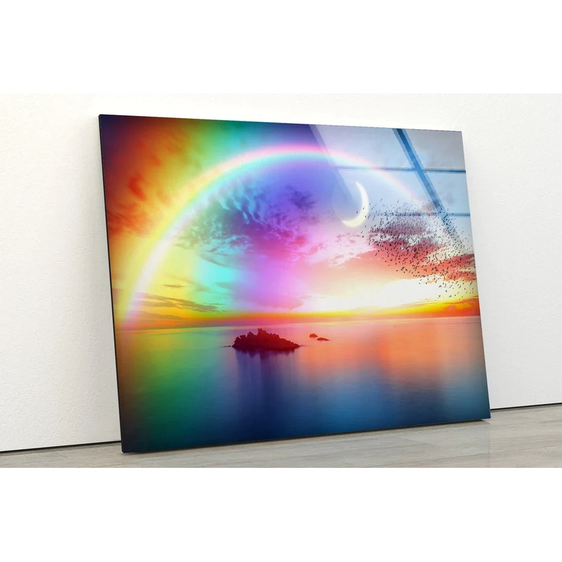 Birds Flying Over Lake UV Direct Aluminum Print Australian Made Quality