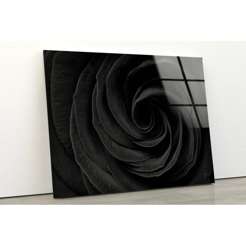 Black Flower Closeup UV Direct Aluminum Print Australian Made Quality