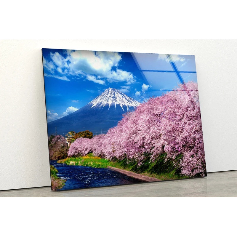 Blossom Trees & River UV Direct Aluminum Print Australian Made Quality