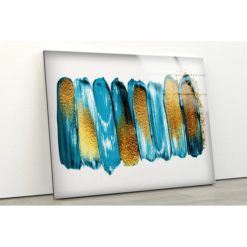 Blue Gold Oil Painting UV Direct Aluminum Print Australian Made Quality