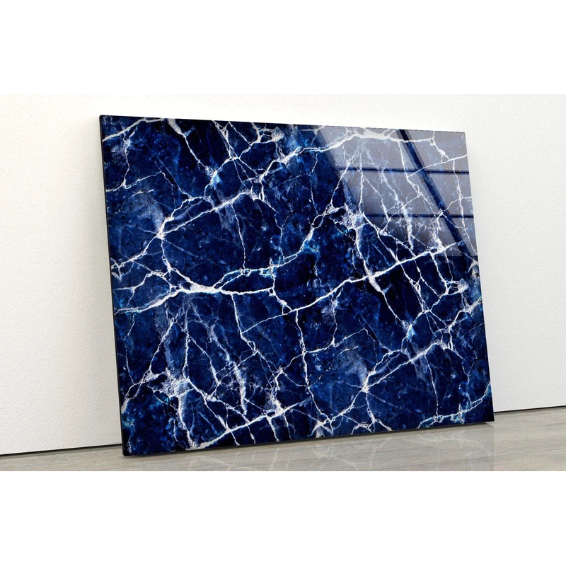 Blue & White Abstract UV Direct Aluminum Print Australian Made Quality