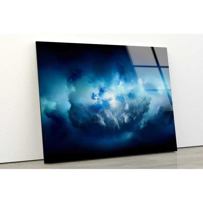 Blue & White Smoke 3D UV Direct Aluminum Print Australian Made Quality