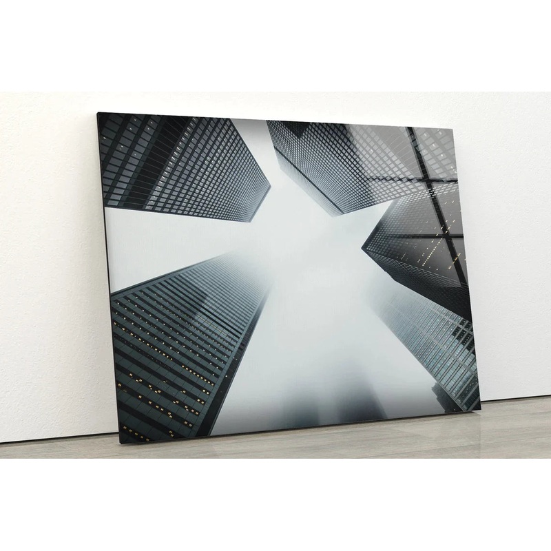Buildings Misty Beneath UV Direct Aluminum Print Australian Made Quality