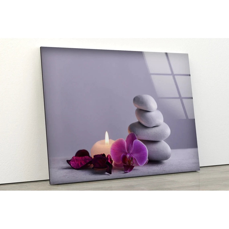 Candle Flower Stones UV Direct Aluminum Print Australian Made Quality
