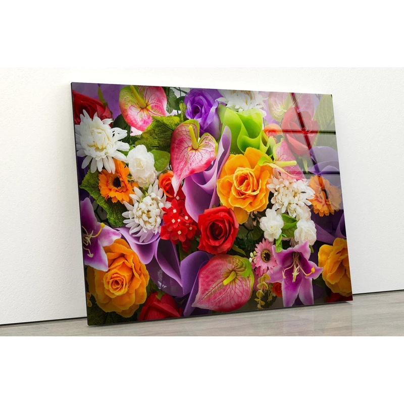 Colorful Flower Bouquet UV Direct Aluminum Print Australian Made Quality