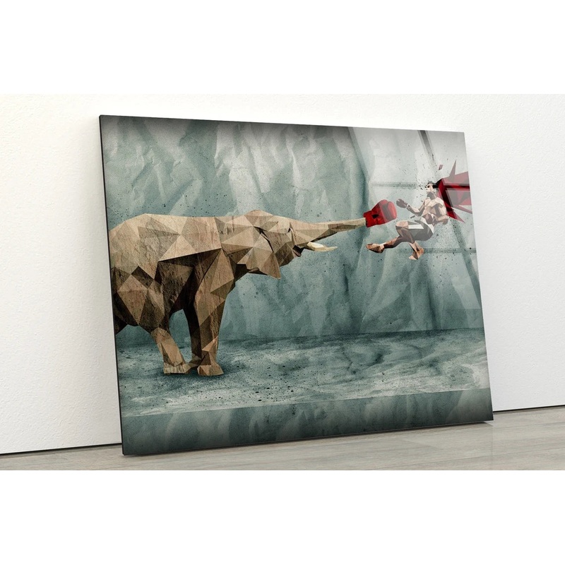 Elephant Boxer Abstract UV Direct Aluminum Print Australian Made Quality