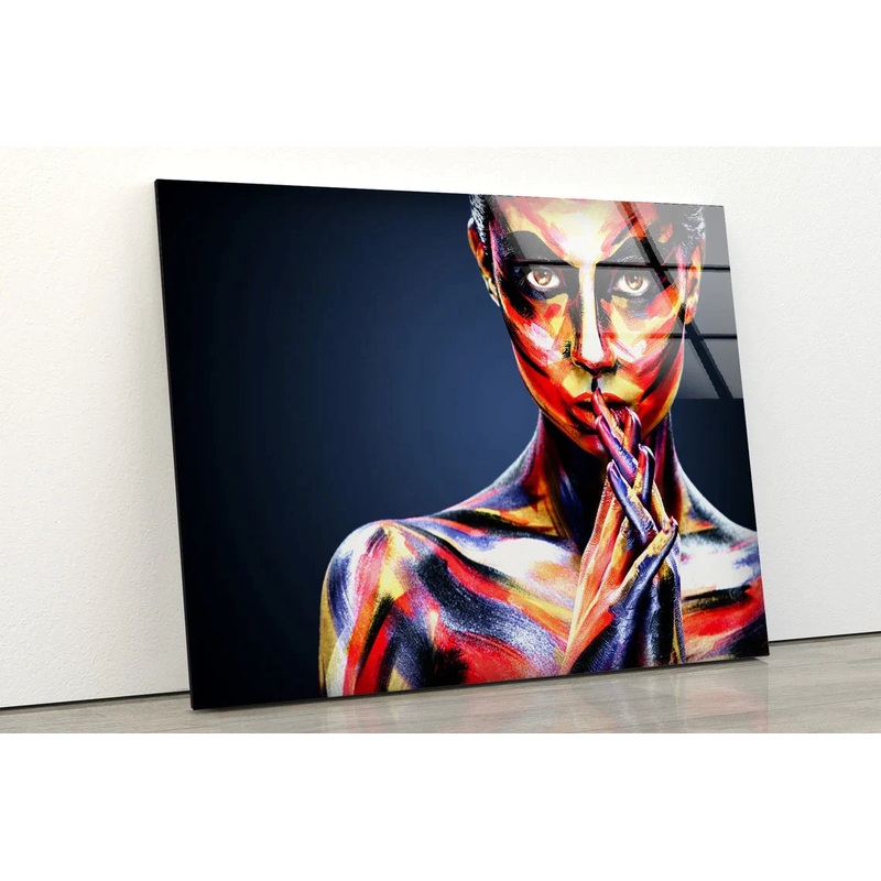 Girl with Body Makeup UV Direct Aluminum Print Australian Made Quality