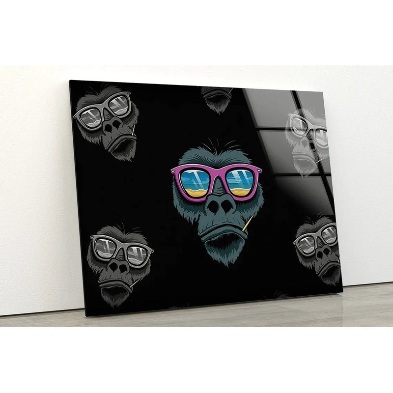 Gorilla with Sunglasses UV Direct Aluminum Print Australian Made Quality