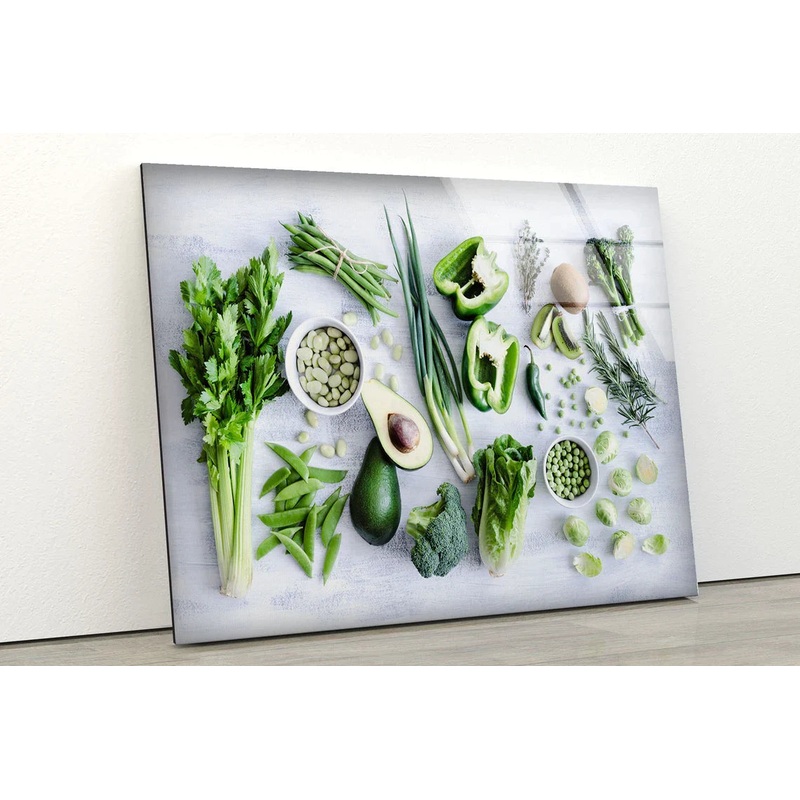 Green Fruits Vegetables UV Direct Aluminum Print Australian Made Quality
