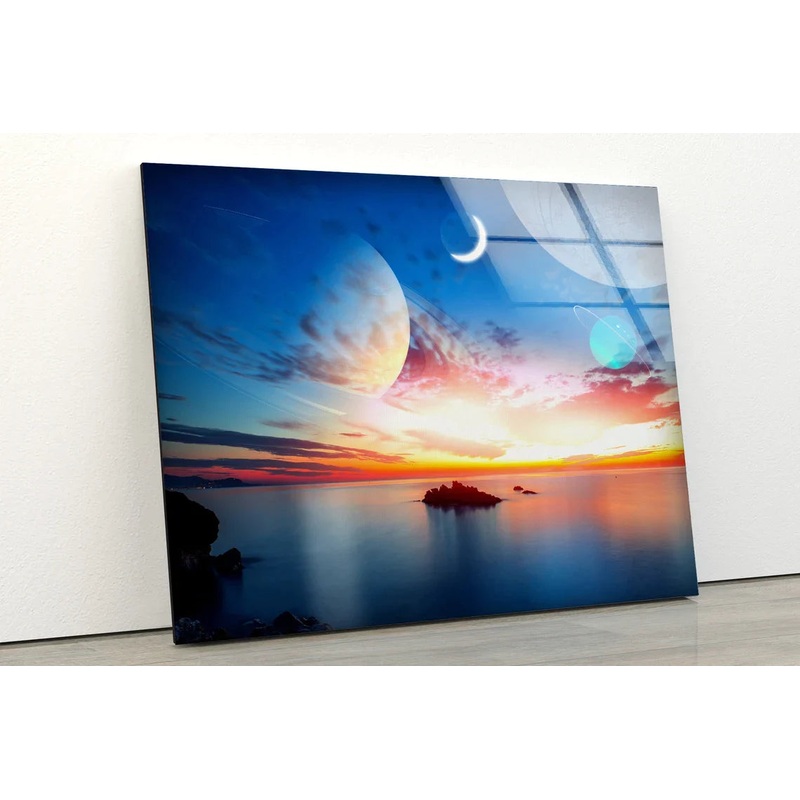 Island Sea Sunset Sky UV Direct Aluminum Print Australian Made Quality