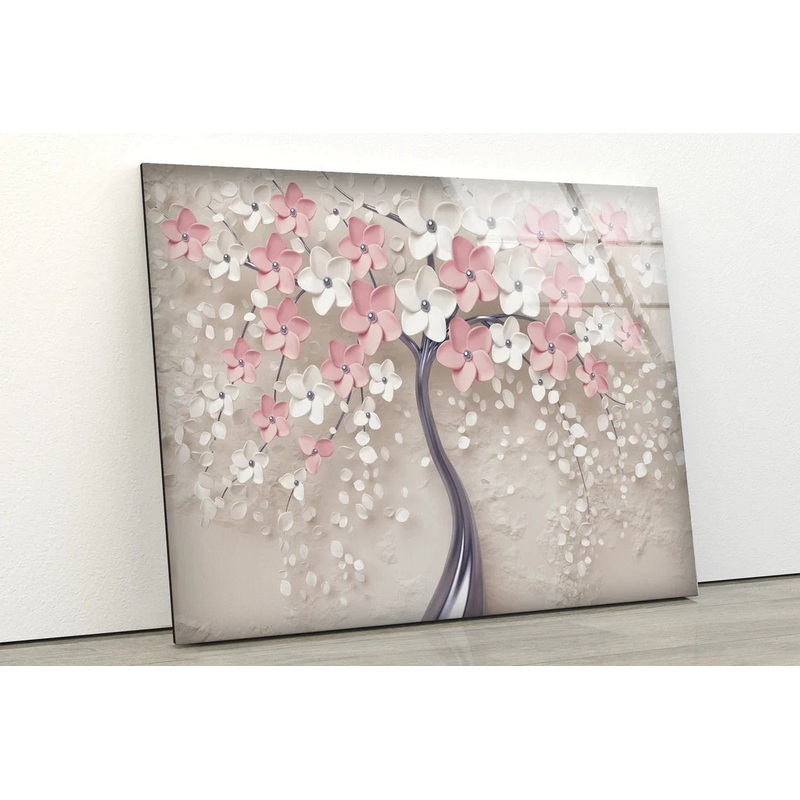 Pink White Tree Digital UV Direct Aluminum Print Australian Made Quality