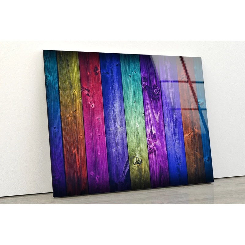 Rainbow Colored Stripes UV Direct Aluminum Print Australian Made Quality