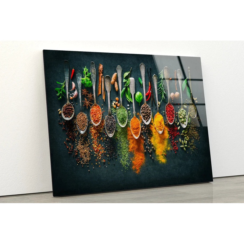 Spices on Spoons UV Direct Aluminum Print Australian Made Quality