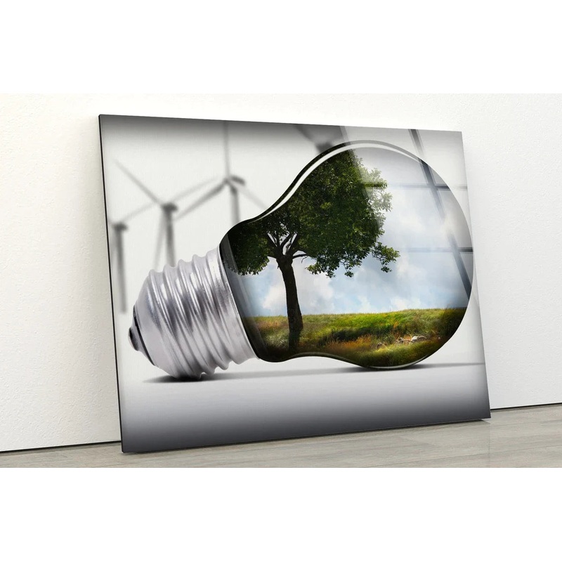 Tree in Light Bulb 3D UV Direct Aluminum Print Australian Made Quality