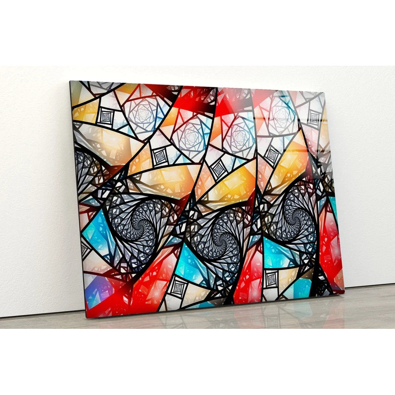 Abstract Mosaic Glass UV Direct Aluminum Print Australian Made Quality