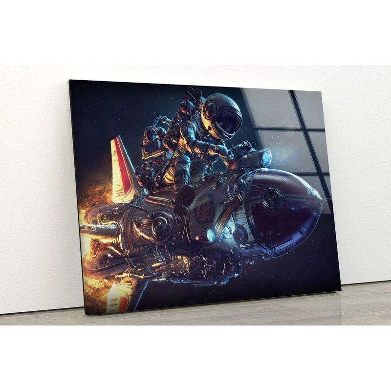 Astronaut with Rocket UV Direct Aluminum Print Australian Made Quality