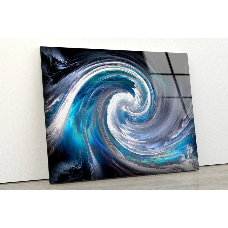 Blue White Black Fluid UV Direct Aluminum Print Australian Made Quality