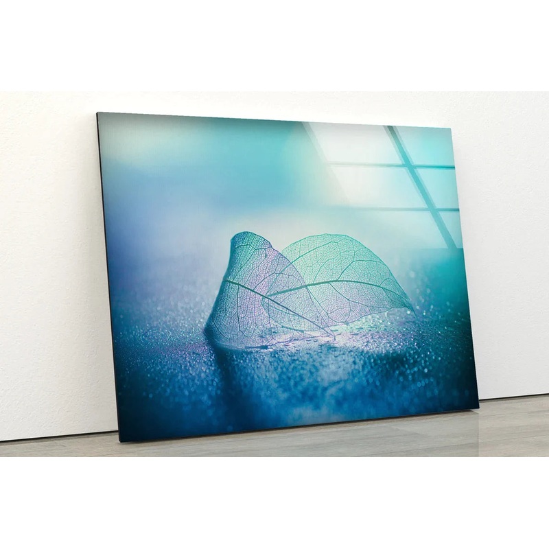Blue Xray Leaves Design UV Direct Aluminum Print Australian Made Quality