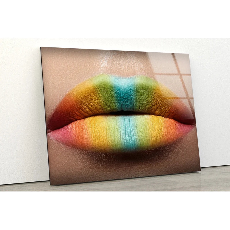 Colorful Lips Closeup UV Direct Aluminum Print Australian Made Quality