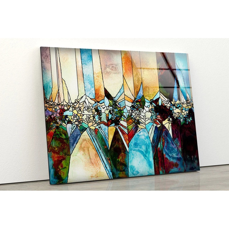 Colorful Mosaic Glass UV Direct Aluminum Print Australian Made Quality