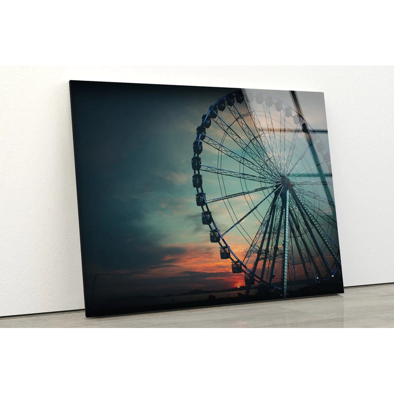 Ferris Wheel Sunset UV Direct Aluminum Print Australian Made Quality