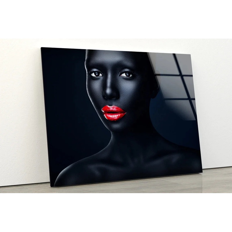 Girl with Black Makeup UV Direct Aluminum Print Australian Made Quality