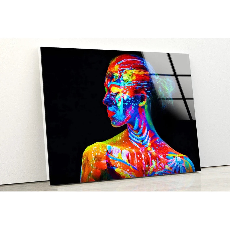Girl With Colorful Body UV Direct Aluminum Print Australian Made Quality