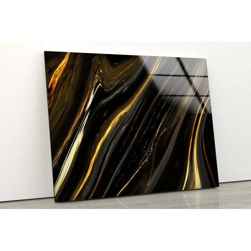 Gold & Black Fluid Ink UV Direct Aluminum Print Australian Made Quality