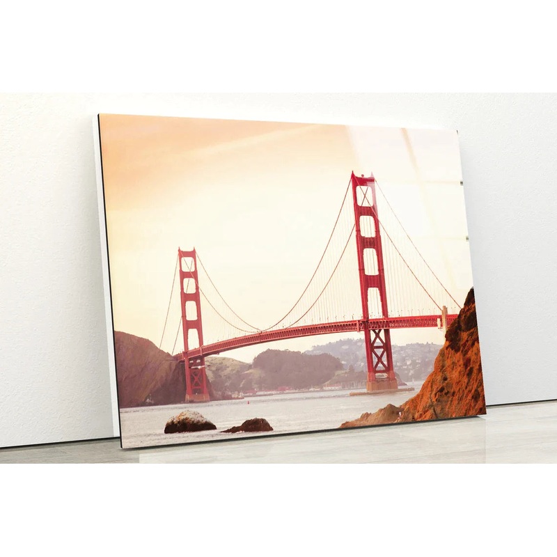 Golden Gate Bridge Sea UV Direct Aluminum Print Australian Made Quality