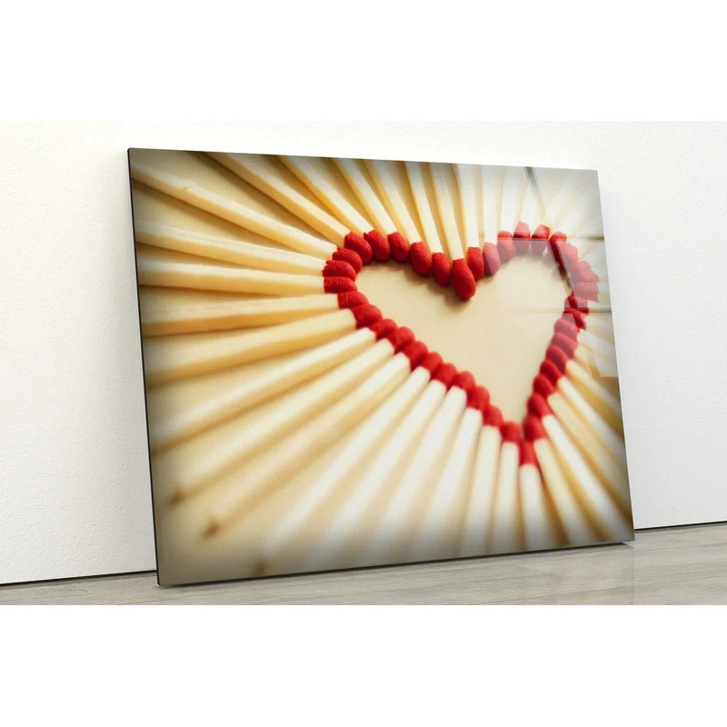 Heart Match Sticks UV Direct Aluminum Print Australian Made Quality