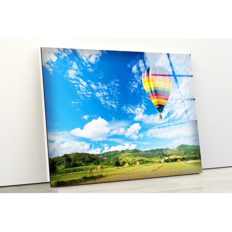 Hot Air Balloon Field UV Direct Aluminum Print Australian Made Quality