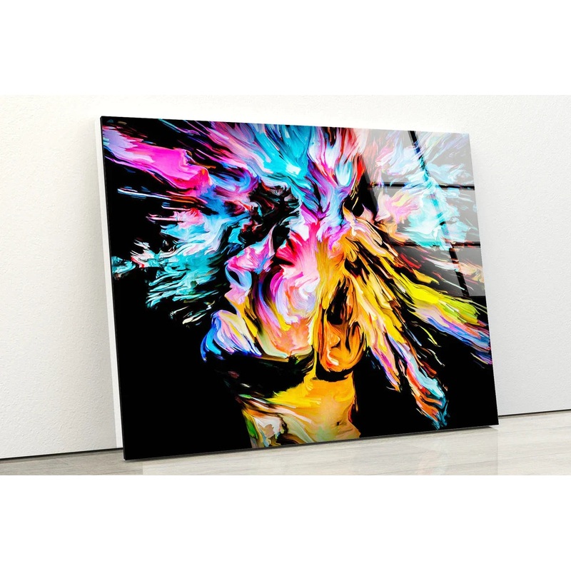 Man & Abstract Painting UV Direct Aluminum Print Australian Made Quality