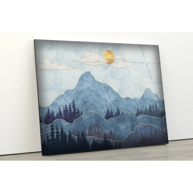Mountain Vector Design UV Direct Aluminum Print Australian Made Quality