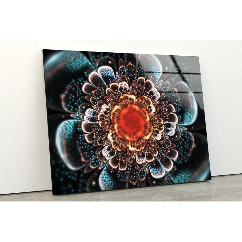 Orange Blue Flower 3D UV Direct Aluminum Print Australian Made Quality