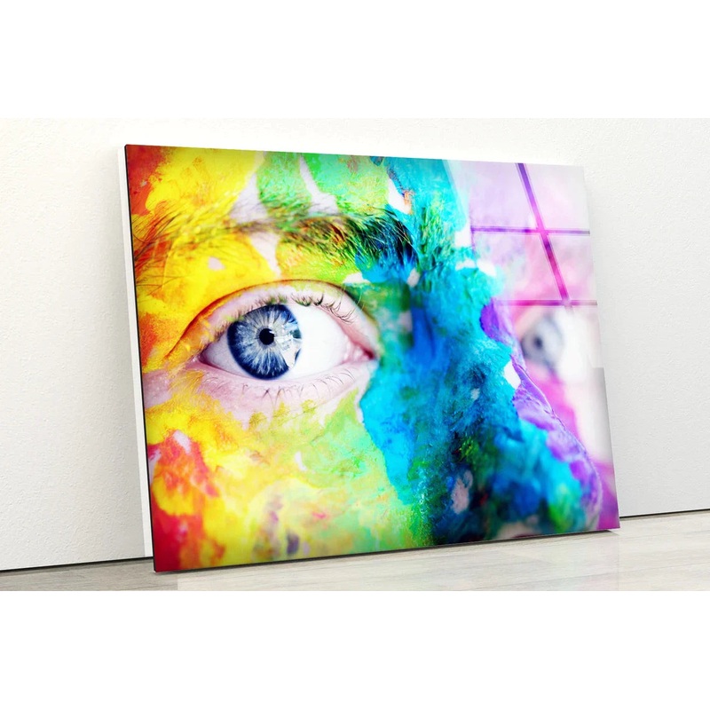 Painted Face Eyes UV Direct Aluminum Print Australian Made Quality