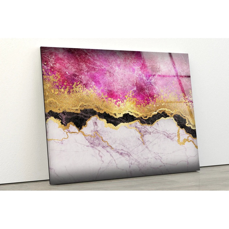 Pink Gold Black Fluid UV Direct Aluminum Print Australian Made Quality
