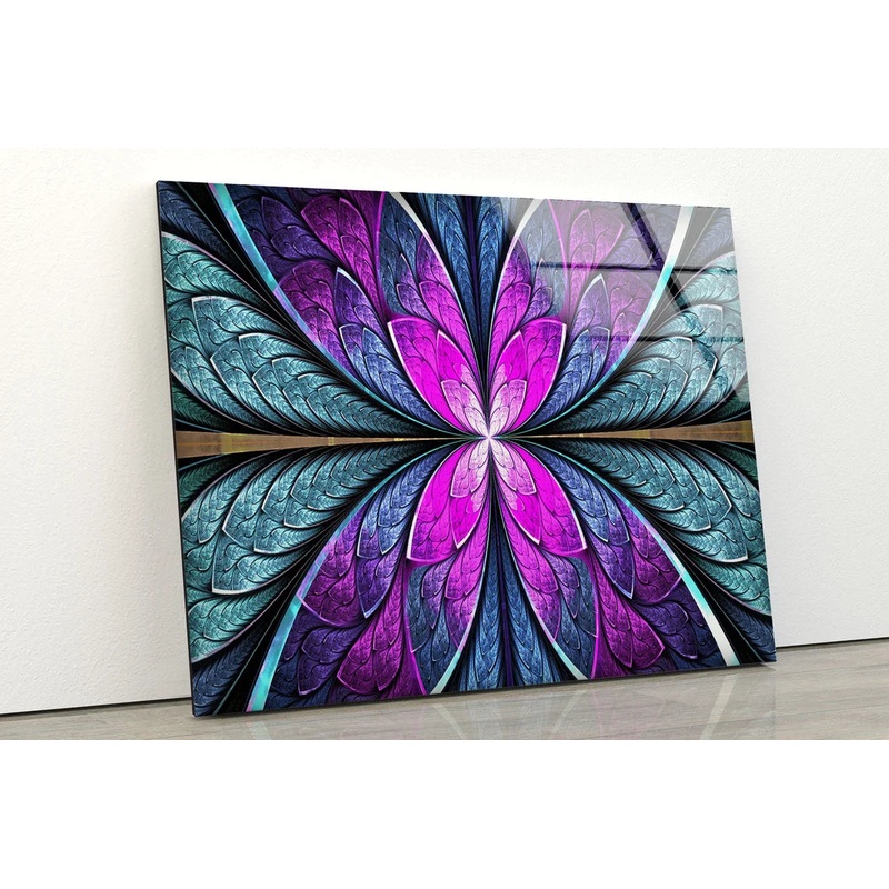 Pink & Grey Fractal UV Direct Aluminum Print Australian Made Quality