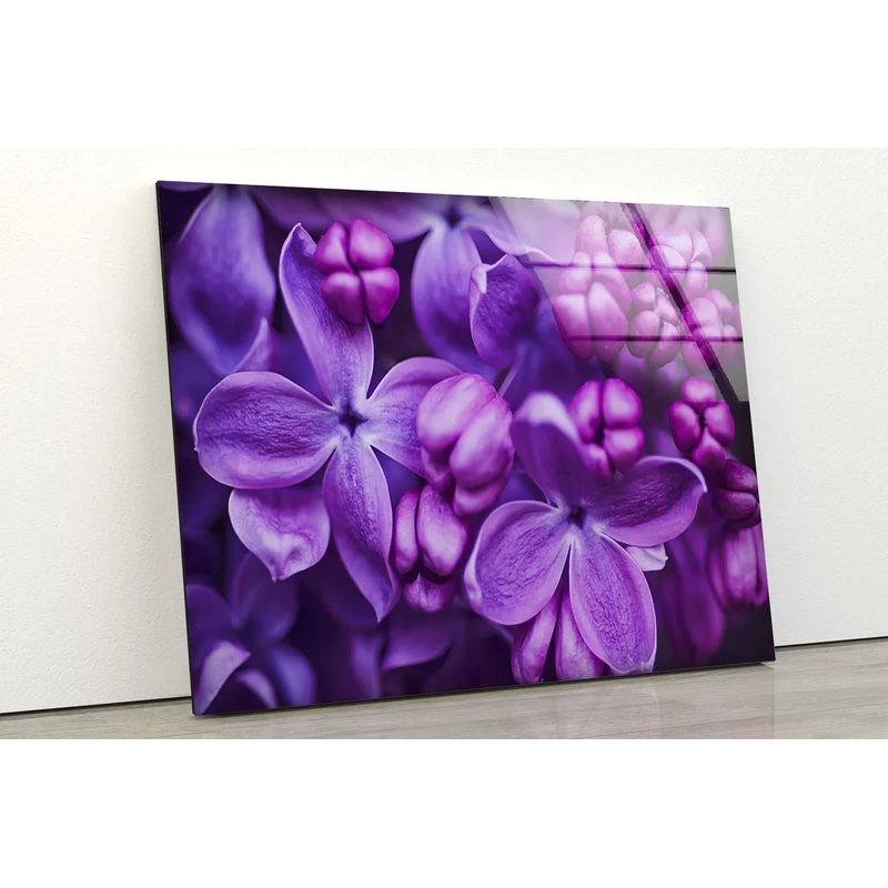 Purple Flowers Closeup UV Direct Aluminum Print Australian Made Quality
