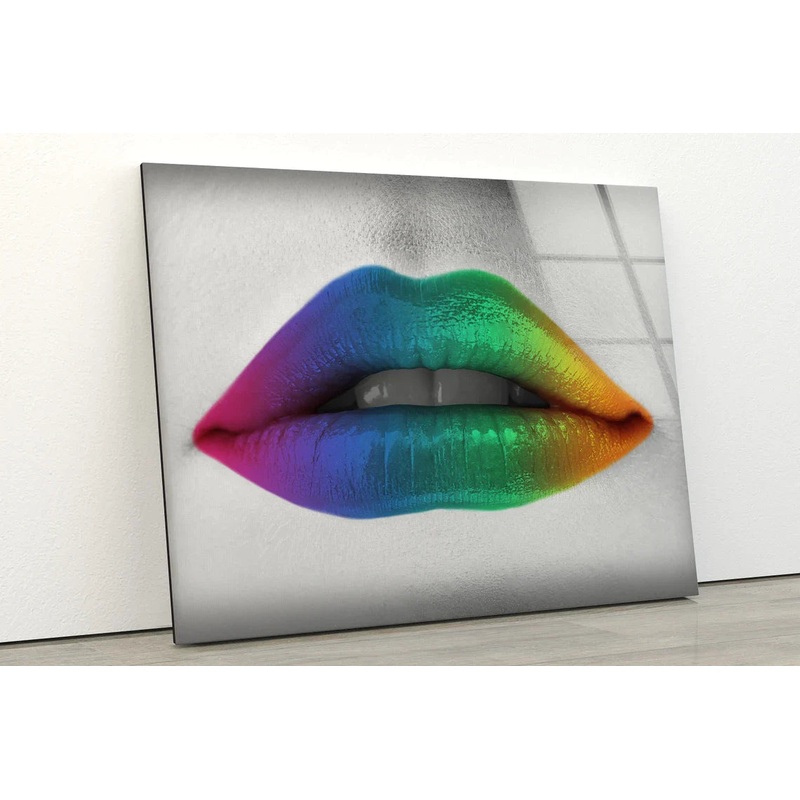 Rainbow Colored Lips UV Direct Aluminum Print Australian Made Quality