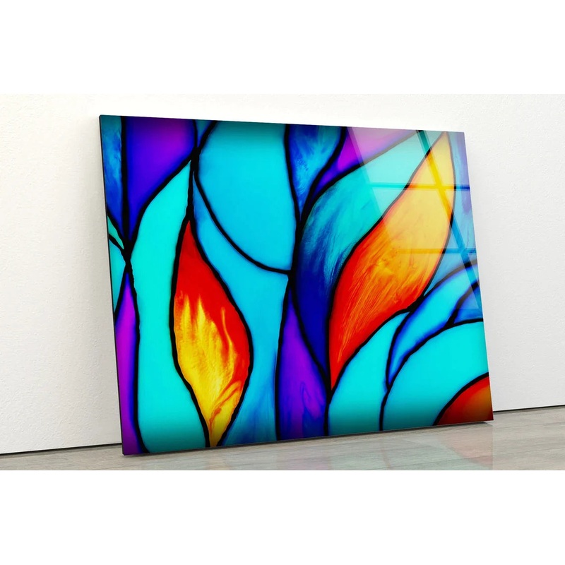 Red Blue & Purple Art UV Direct Aluminum Print Australian Made Quality