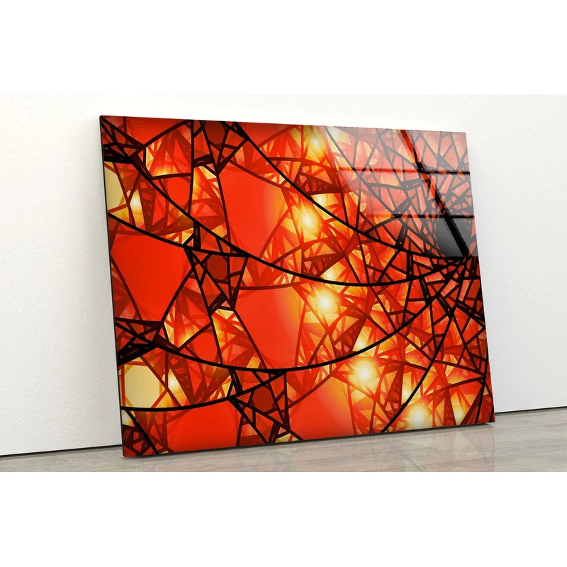 Red & Orange Abstract UV Direct Aluminum Print Australian Made Quality