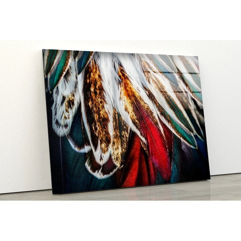 Red White Blue Feathers UV Direct Aluminum Print Australian Made Quality