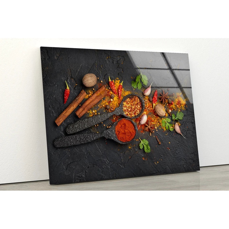 Spices & Spoons on Dark UV Direct Aluminum Print Australian Made Quality