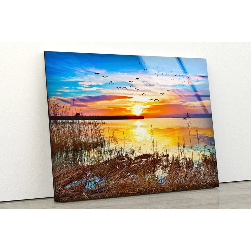 Sunset Over River View UV Direct Aluminum Print Australian Made Quality