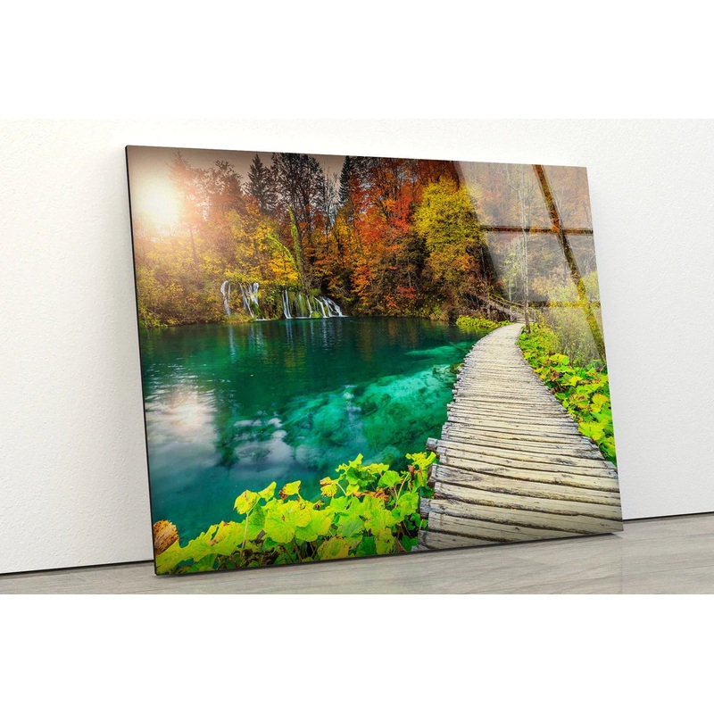 Wooden Pier Near River UV Direct Aluminum Print Australian Made Quality