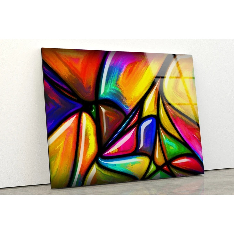 Yellow Blue Pink Art UV Direct Aluminum Print Australian Made Quality