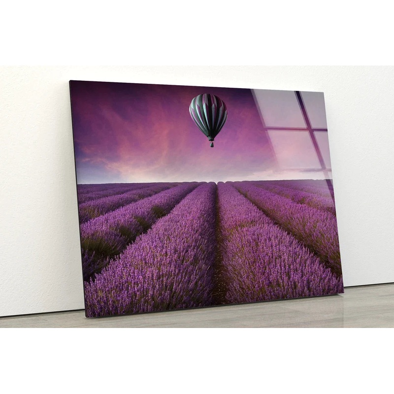 Air Balloon Lavender UV Direct Aluminum Print Australian Made Quality