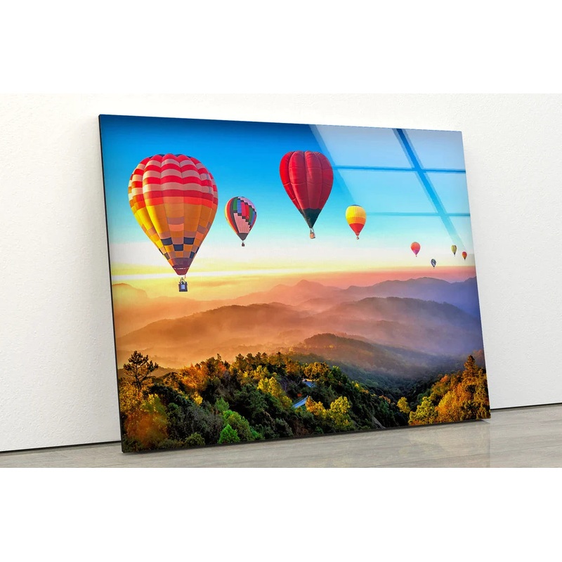 Air Balloons & Mountain UV Direct Aluminum Print Australian Made Quality