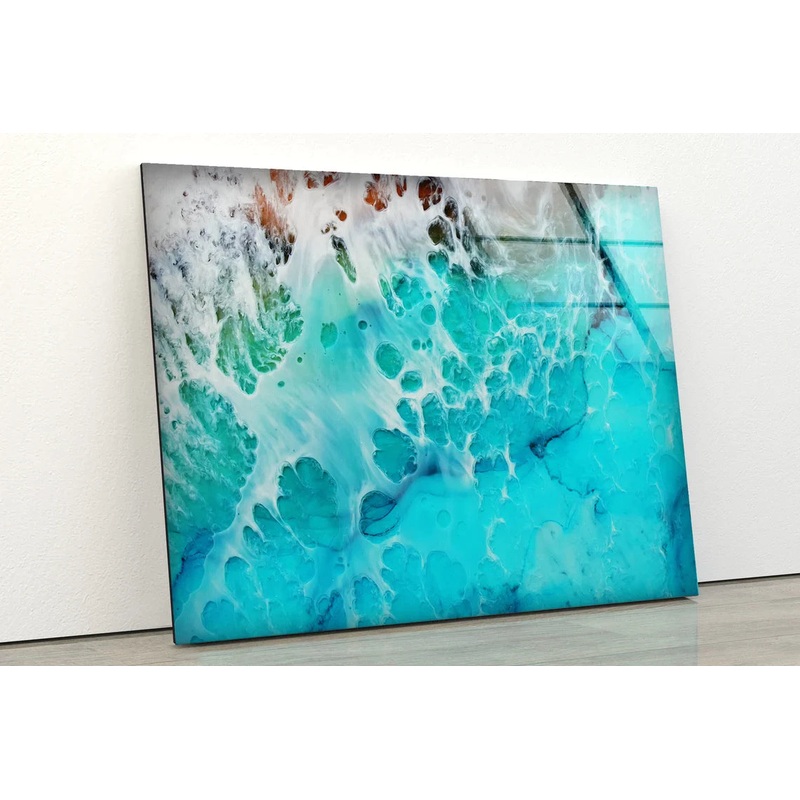 Blue Abstract Design UV Direct Aluminum Print Australian Made Quality